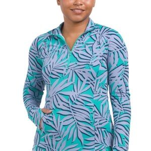 Tommy Bahama 1/4 Zip Raglan Palm Long-sleeve Active Shirt